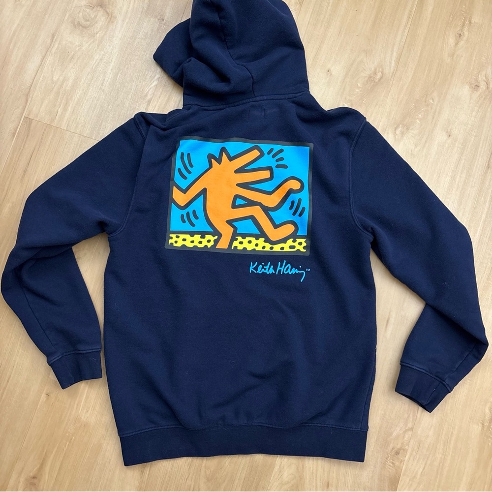 Gap X Keith Haring Graphic Blue‎ Men’s Hoodie Sweatshirt Medium